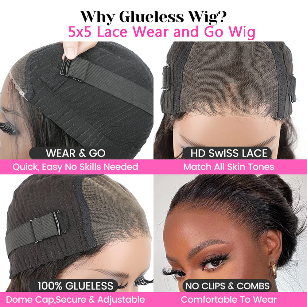 Glueless Body Wave 4*4 Closure Pre Plucked 100% Human Hair