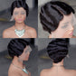 8.21 Pixie Cut Wig 13×4×1 T Part Lace Wave Bob Wigs Human Hair Natural Hairline 150% Density(8 Inch)