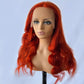 8.23 Orange Body Wave 4*4 Closure Lace Wig Human Hair Curly Glueless 150% Density Wig Pre Plucked With Baby Hair