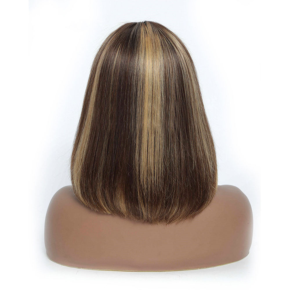 8.24 Ombre Short Bob HD Highlight P4/27 13*1 T Part Lace Glueless  Lace Wigs Human Hair Pre  Plucked with Baby Hair Human Hair