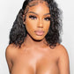 8.17 Water Wave Lace Closure Wigs Human Hair Wigs HD 4x4 Glueless Lace Closure Wigs Human Hair Pre Plucked with Baby Hair Wet and Wavy Wigs Human Hair 150% Density Natural Color