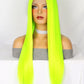 F009 Green Bone Straight T Part 13*4*1 Lace Pre Plucked 26'' Blend Wig