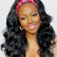 Loose-headband Glueless None Lace 100%Human Hair Wigs Natural Color