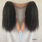 Glueless Pre-Plucked Natural Kinky Straight T Part HD Lace Long Wig 100% Human Hair