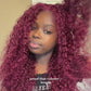 99J Burgundy Remy Hair Curly Bob Wig 4*4 Lace Closure Short Lace Wig 100% Human Hair