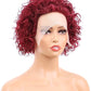 Glueless 99J 13*1 Lace Pixie Curl 8'' Human Hair Bangs