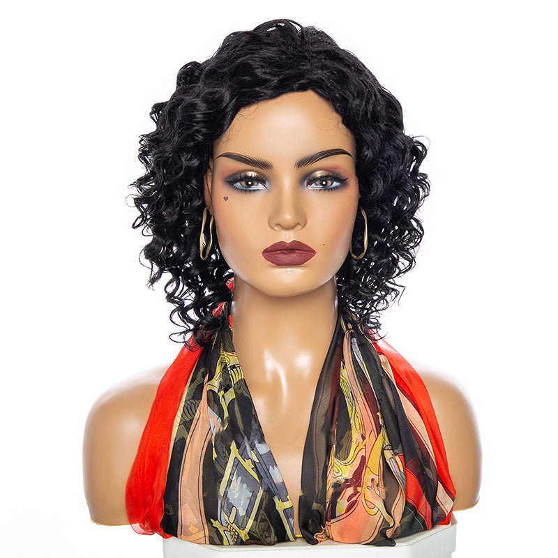 Women Blend Wig Glueless Wavy Curly Wig With Bangs Water Wave -XSX-061 Blend Wig