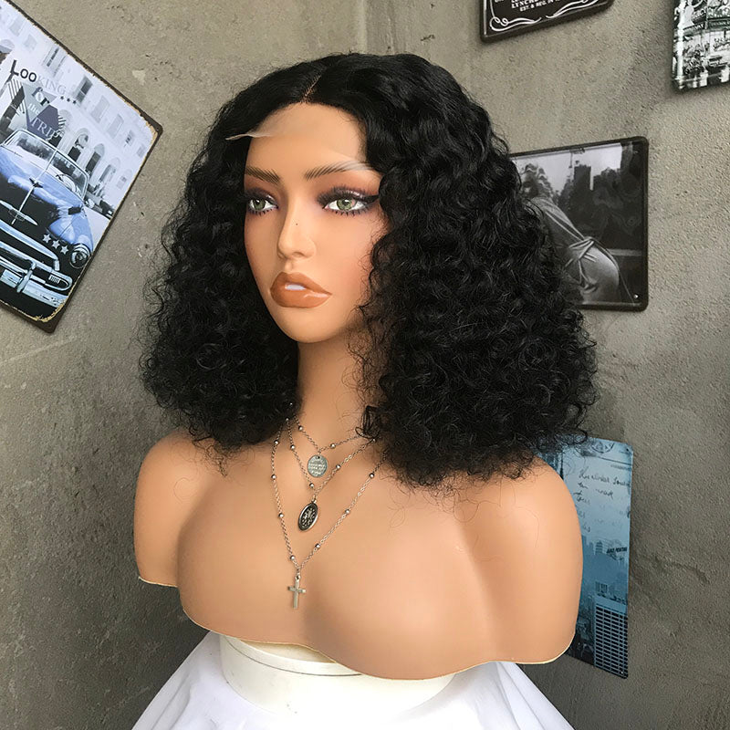 Kinky Curly Glueless Blended T part 4*1 Lace 16inch
