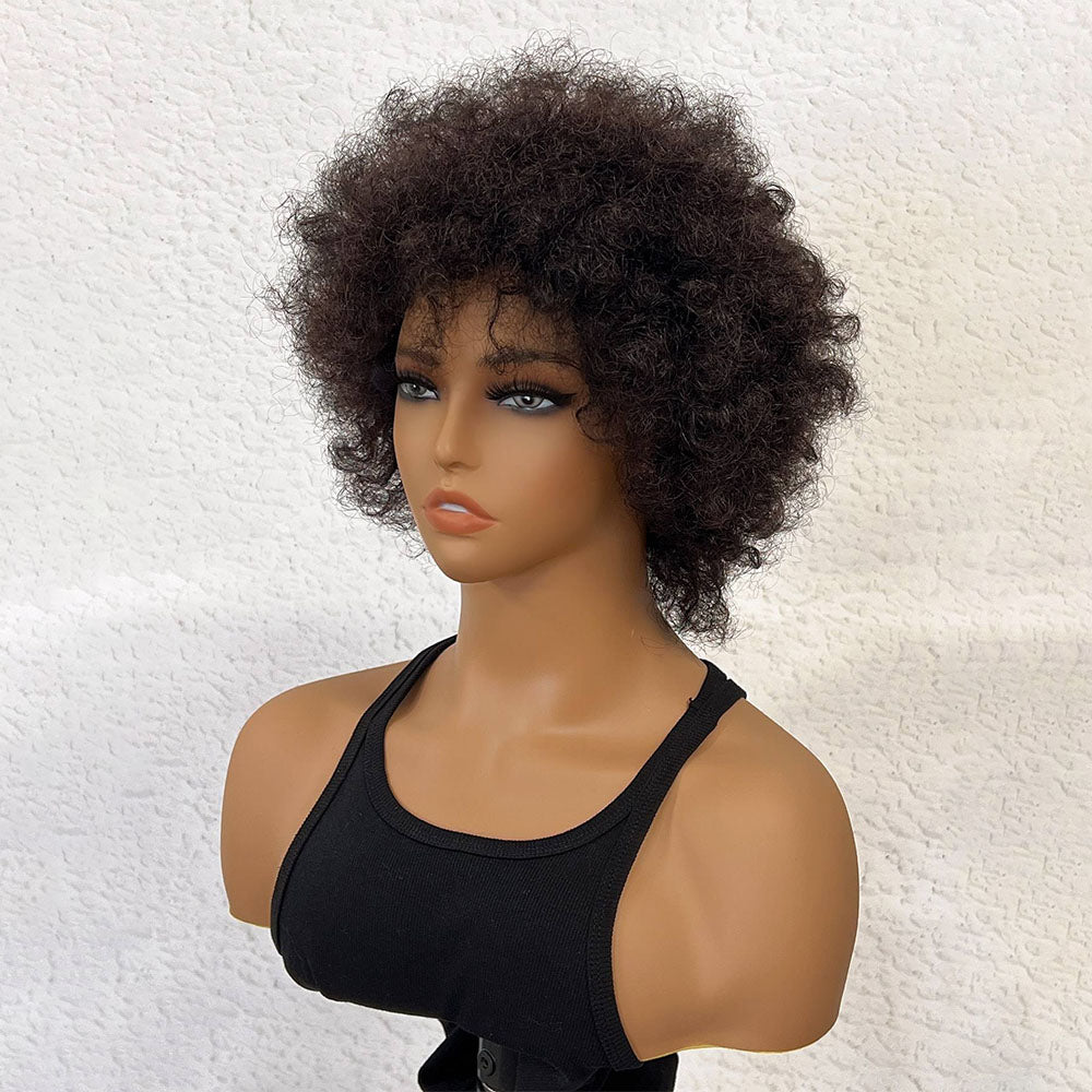 8.24 Afro Puff Wigs Bouncy and Soft Natural Looking  Full Wigs for Daily Party Human Hair