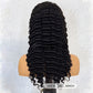 8.23 Deep Wave 4*4 Closure Lace Wig Natural Black Human Hair Curly  Glueless 150% Density Wig Pre Plucked With Baby Hair