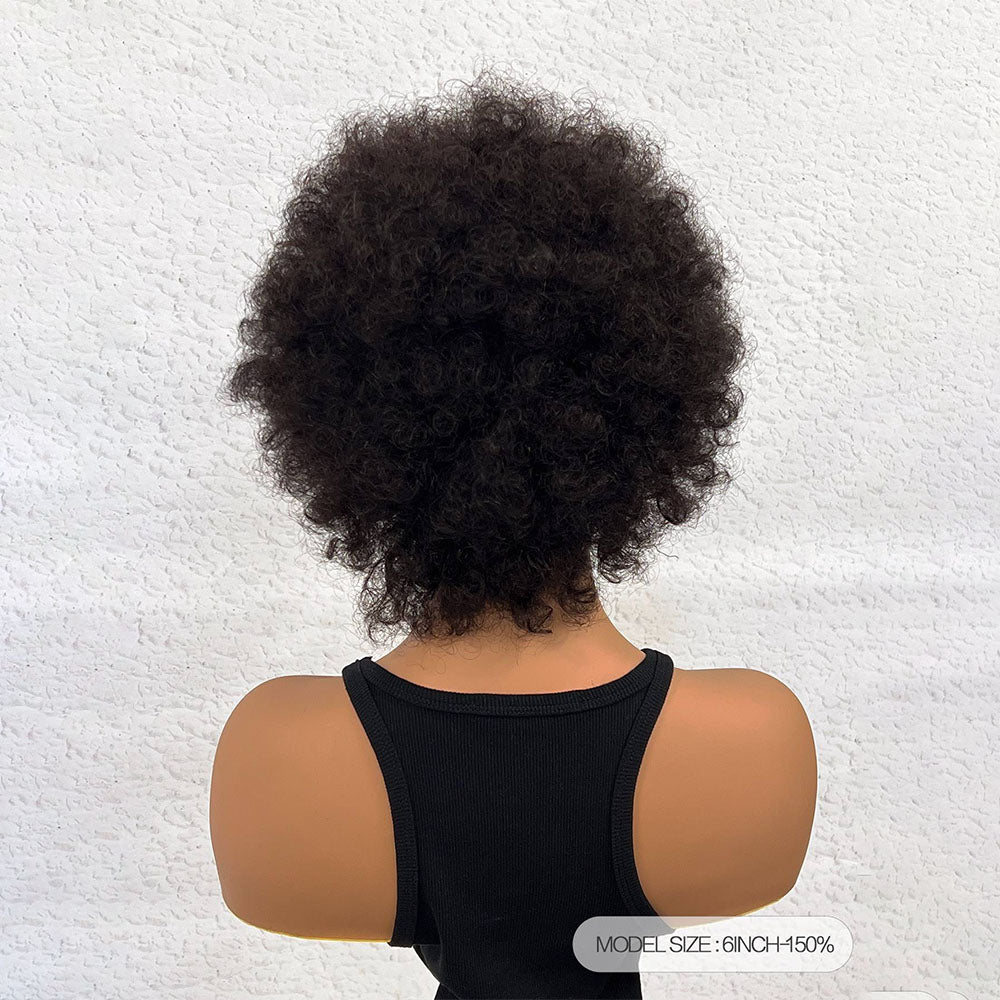 8.24 Afro Puff Wigs Bouncy and Soft Natural Looking  Full Wigs for Daily Party Human Hair