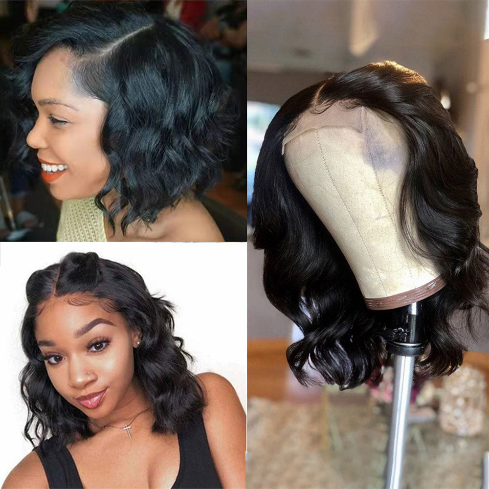 8.17 Body Wave HD 4x4 Glueless Lace Closure Wigs Human Hair Pre Plucked with Baby Hair