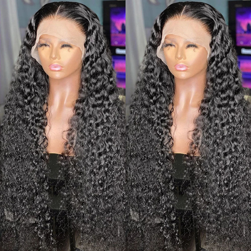8.22 13*4 Lace Front Wig Human Hair 13x4 Deep Wave Natural Black Lace Front Wigs Human Hair 150% Density Frontal Wig Pre Plucked With Baby Hair
