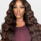 9.14 Dark Brown Body Wave Wig Middle Part Glueless T Part Lace 100% Human Hair