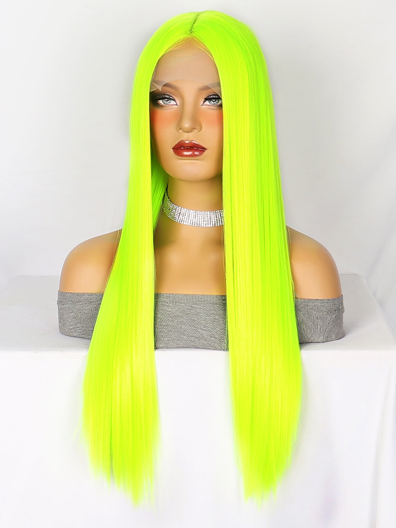F009 Green Bone Straight T Part 13*4*1 Lace Pre Plucked 26'' Blend Wig