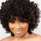 8.21  2 Color Pixie Cut Curly Wig No Lace Bob Wigs Glueless 220% Human Hair