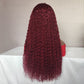 Curly 99J 4*4 Closure Pre Plucked Human Hair