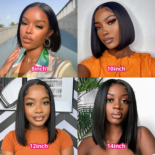 8.21  3 Color Pixie Cut Wig 13×4 Lace Frontal Bob Wigs Human Hair Natural Hairline 150% Density(8 Inch)