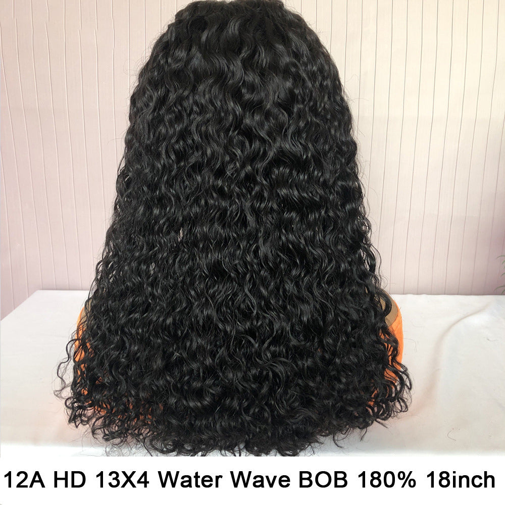 9.7 Water Wave Bob 13*1 T Part Lace Pre Plucked Glueless Human Hair Wig