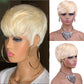 Pixie Wigs Short 613# Wavy Layered Short 100%Human Hair Wigs for Black Women