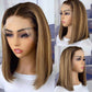 P4/27 Highlight Color Straight Bob Pre Plucked Glueless Wig 100% Human Hair HD Lace 13*4 Frontal  Wig