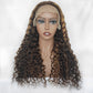 Highlight P4/27Wig 100%Human Hair Curly Wigs Piano Color Wig T Part Lace Wig