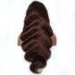 9.14 Dark Brown Body Wave Wig Middle Part Glueless T Part Lace 100% Human Hair
