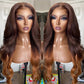 Loose Wave Wig Ombre T4/30 Brown13*1 T Part  Lace Pre Plucked 100% Human Hair