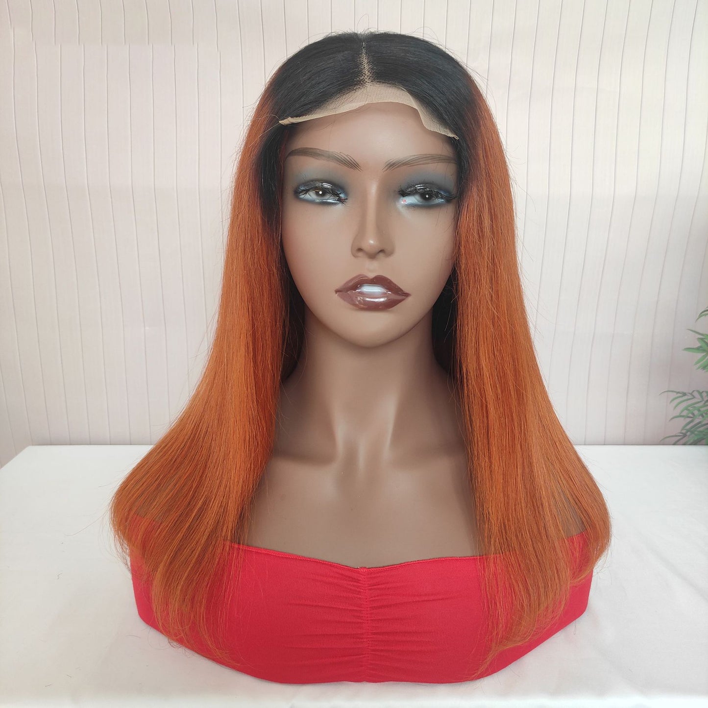 1B/350 Highlight Straight Bob Pre Plucked Glueless Wig 100% Human Hair T Part HD Lace