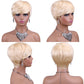 Pixie Wigs Short 613# Wavy Layered Short 100%Human Hair Wigs for Black Women
