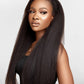 Pre-Plucked Kinky Straight T Part HD Lace Glueless Mid Part Long Wig 100% Human Hair