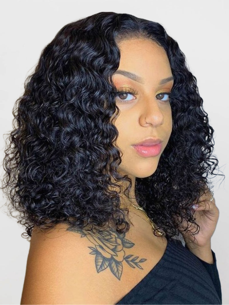 Breathable Cap Kinky Curly Glueless 4*4 Closure HD Lace Wig Ready To Go