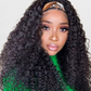 Headband Wig Deep Wave 100% Human Hair Wigs Glueless None Lace Front Wigs