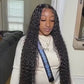 Glueless Pre-Plucked Deep Wave T Part Lace Wig 100% Human Hair