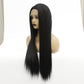Glueless Bone Straight 13*4 Frontal HD Lace Natural Black 26'' Blended Wig