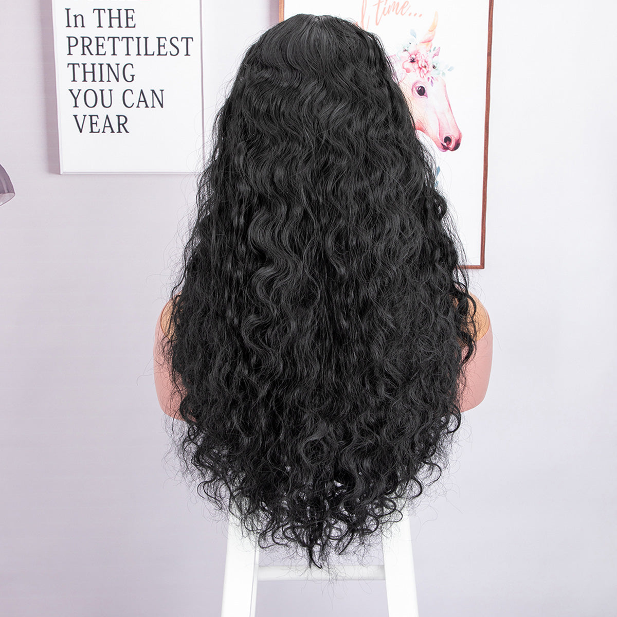 Breathable Deep Wave T Part HD Lace Glueless 24" Long Wig