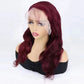 Loose Body Wave 99J 13*4 Full Frontal Lace Mid Part Long Wig 100% Human Hair